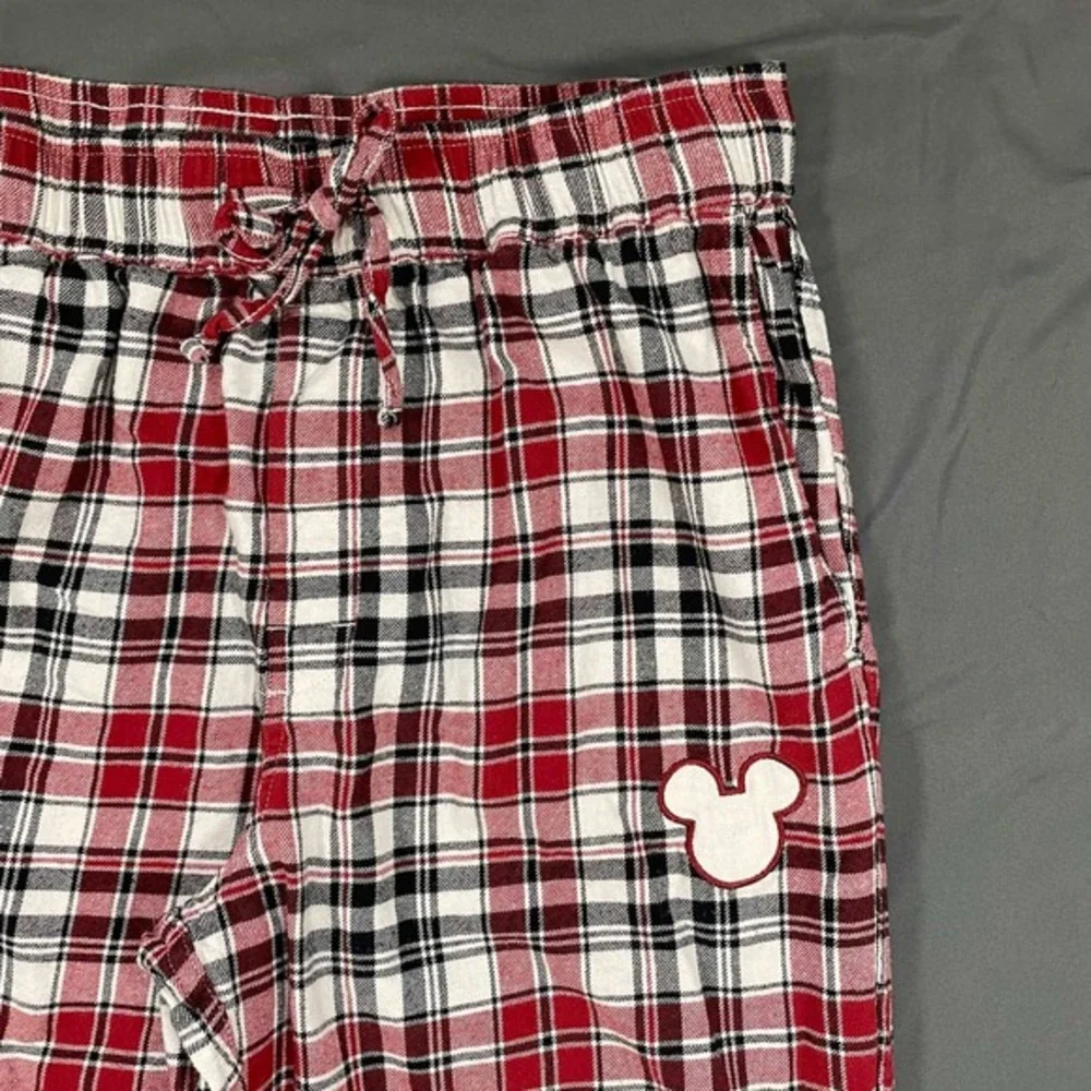 Disney Mickey Mouse Plaid Pajama Pants Red White Black Women Medium Lounge Sleep - Picture 3 of 7